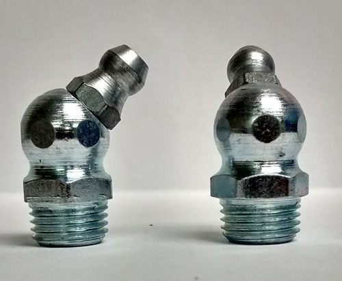 M10 x 1mm 45 Degree Angle Metric Grease Zerk Nipple Fitting 2 pcs