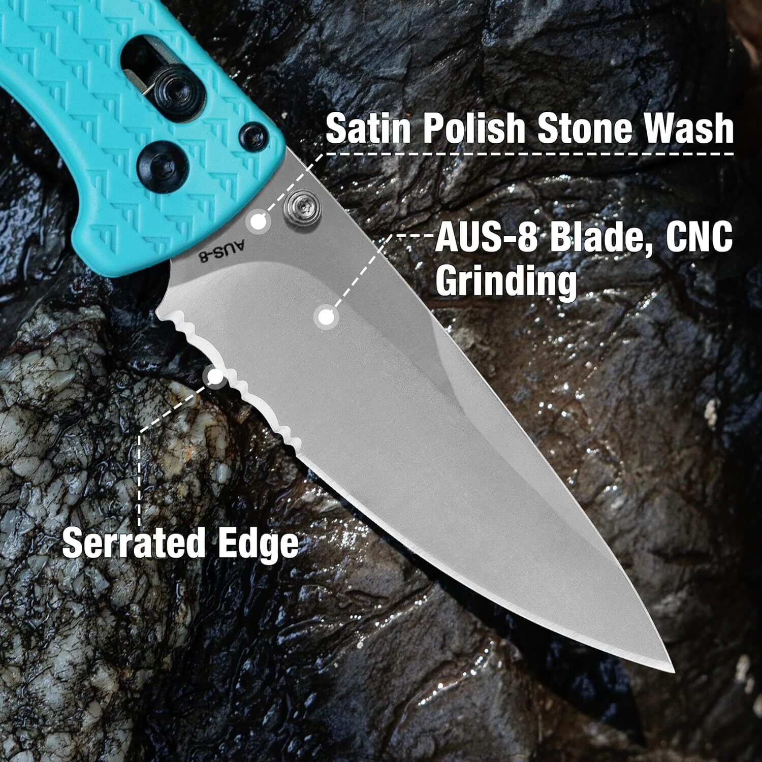FLISSA 4.5"Folding Pocket Knife Lightweight EDC Pocket Knife with Axis Lock