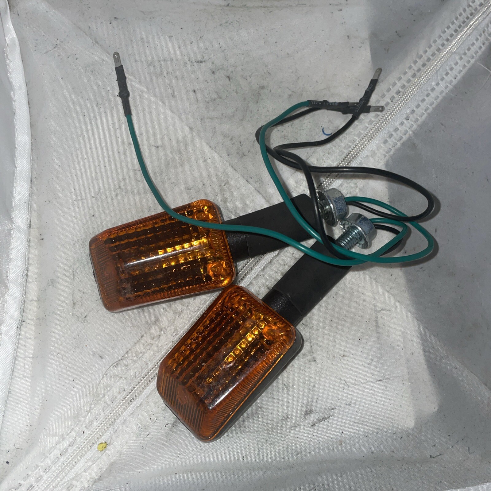 Pair of Front Blinkers (Green Cord) For Pride Mobility Scooter  E33