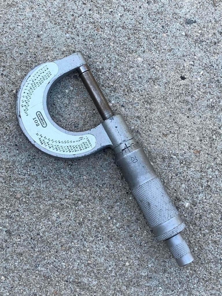 Vintage General No. 102 Outside Micrometer 0-1 Inch x .001 Machinist Tool - USA