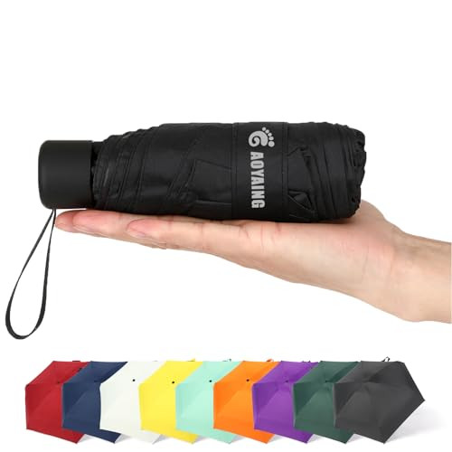 Travel Umbrella Mini Umbrellas for Rain Sun&Rain 34 Inches B1.1 Black