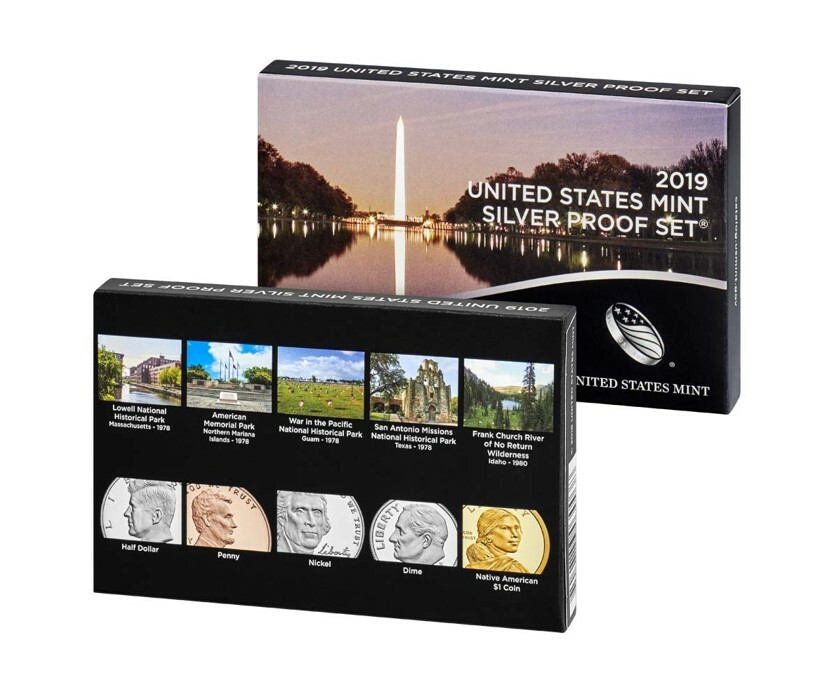 2019 Silver Proof Set Box and COA No Coins Empty Original Packaging