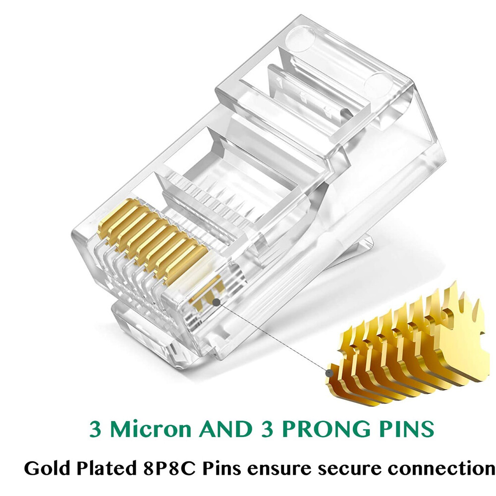 100pcs/set RJ45 Pass Through Modular Plug Network Cable Connector End 8P8C CAT6