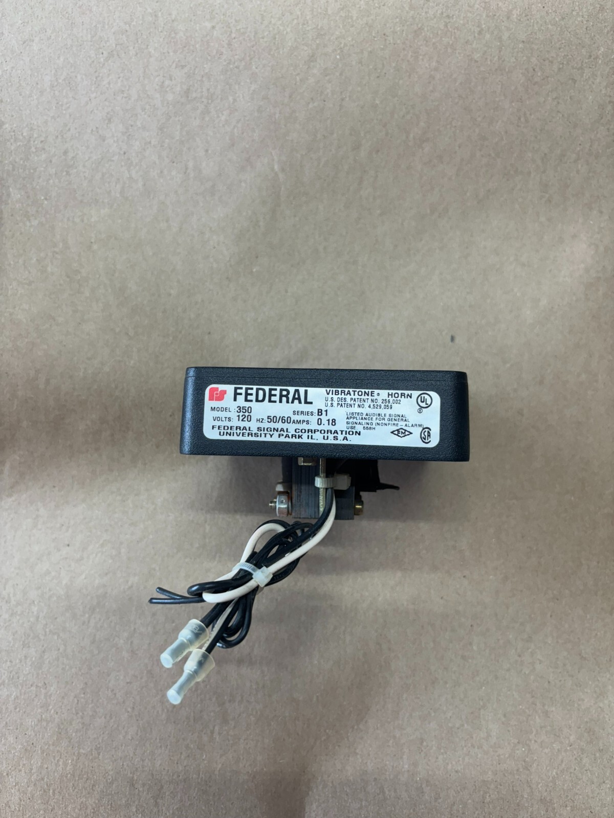 Federal Signal Vibratone Horn Model 350 Volts 120