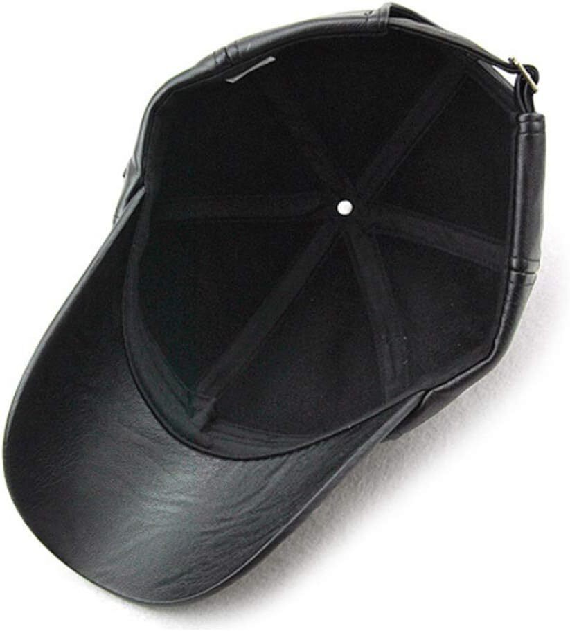 Unisex Leather Baseball Cap, Men Adjustable Structured PU Classic Baseball...