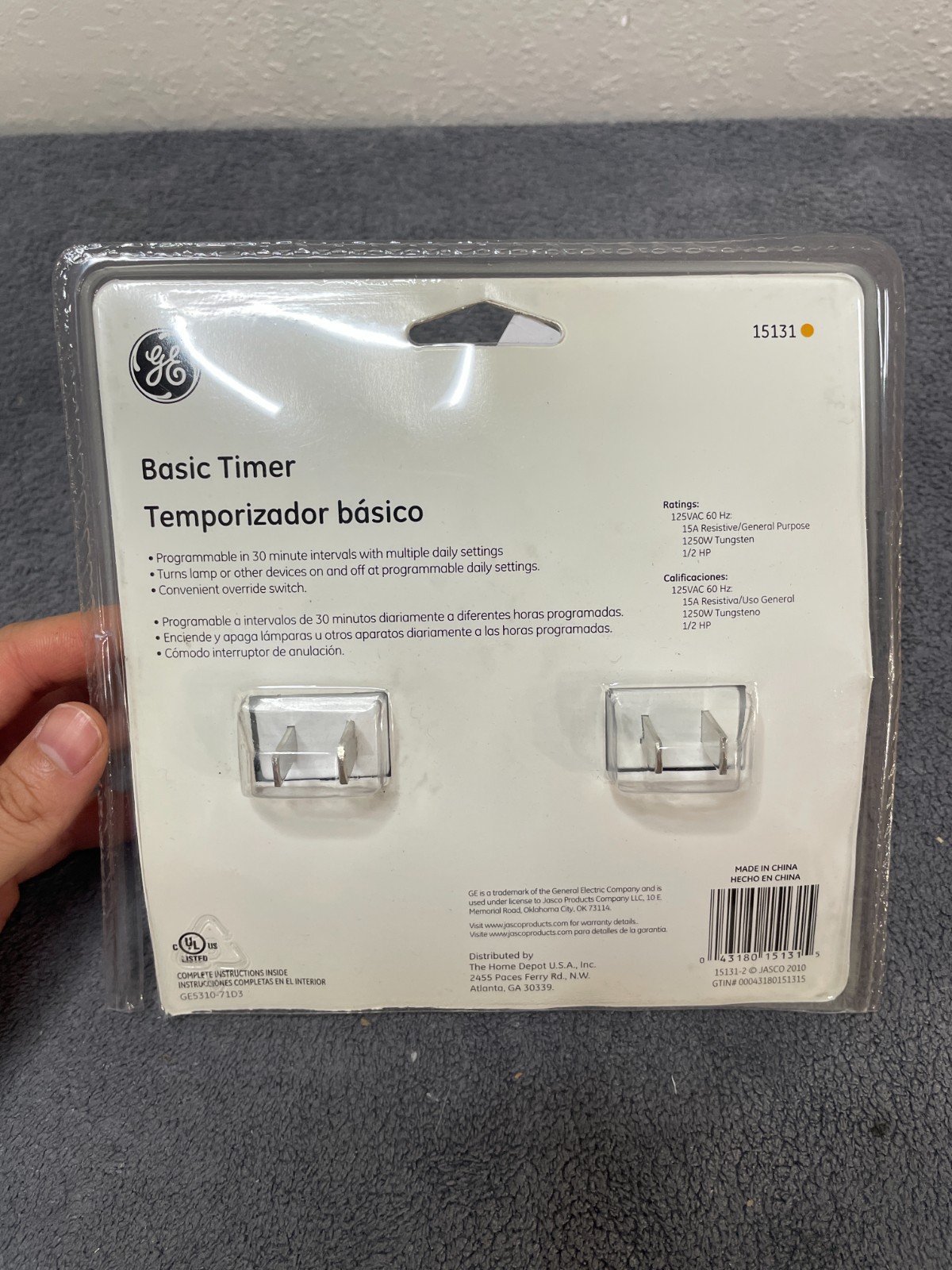 GE Indoor Plug In Basic Timer 2 In Pack CFL Ready 24 Hr Programmable 15131