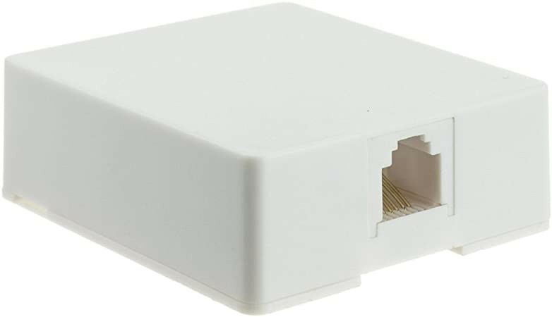 175 Telephone Modular Single Port Surface Mount Jack, RJ11, WHITE