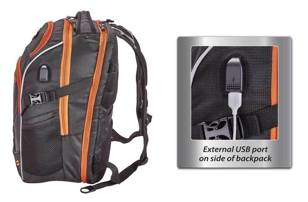Harley-Davidson Renegade II Hi-Tech External USB Port Backpack - Rust/Black