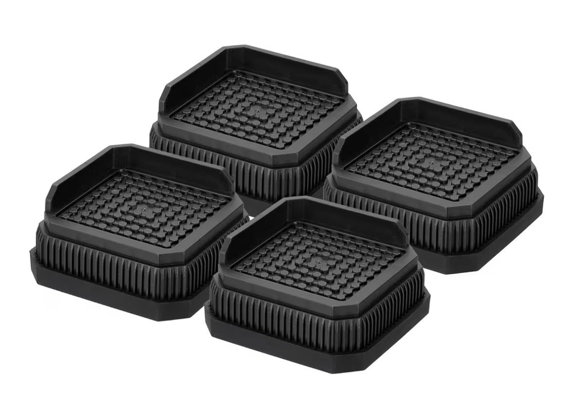 Bed Risers, Square Heavy Duty Stackable Lift Block to 1 Inch, Black