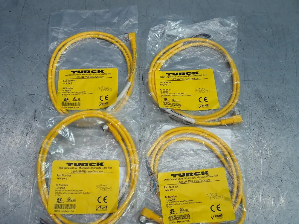 TURCK PKW 5M-1 CABLE, SENSOR ACTUATOR AND SENSOR, 4 PCS  07251120033