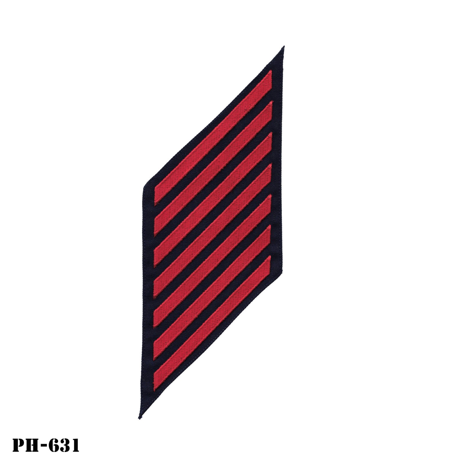 Service Stripes Patch, Enlisted US Navy ~ LARGE Male Size ~ Red on Blue ~ NEW