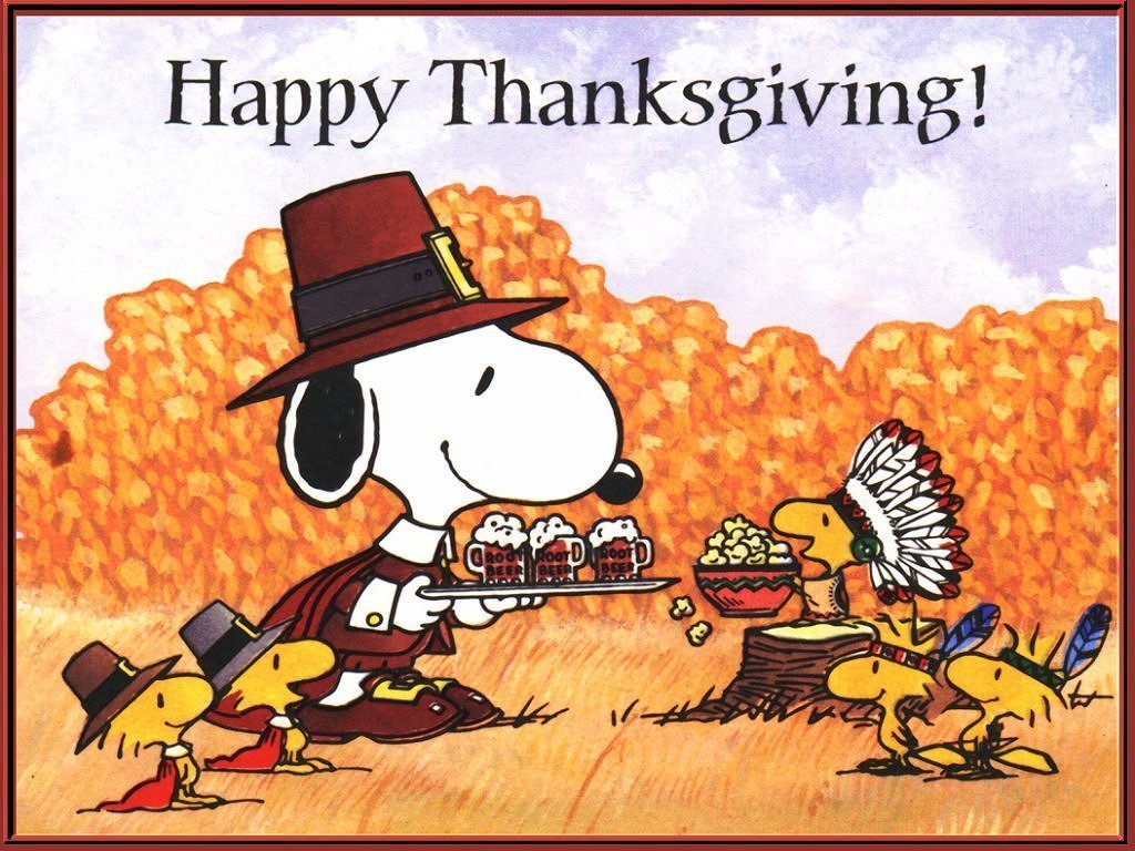 Thanksgiving # 11 - 8 x 10 Tee Shirt Iron On Transfer Snoopy/Woodstock/friends