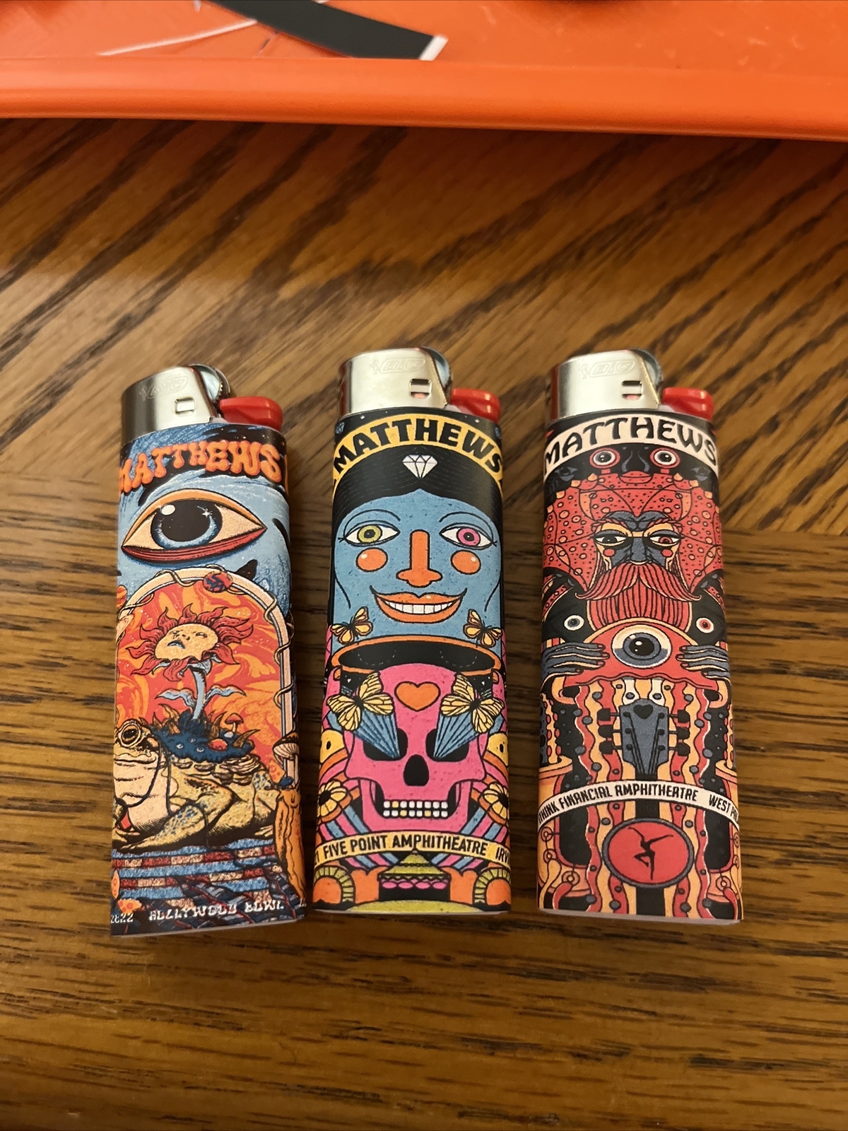 3 Bic Lighters Custom Made Dave Matthews Band Concert Poster Lighter Well Made!