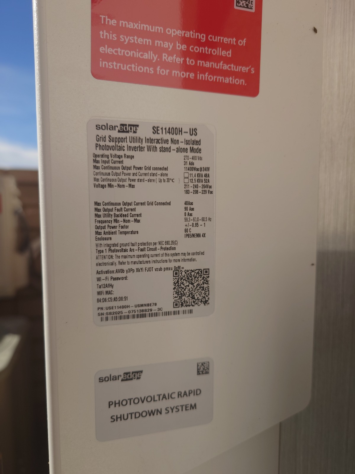 SolarEdge Home Hub Hybrid Inverter 11.4kW USE11400H-USMNBE78