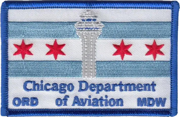 CITY OF CHICAGO DEPARTMENT OF AVIATION FLAG PATCH: Series 2 - Standard