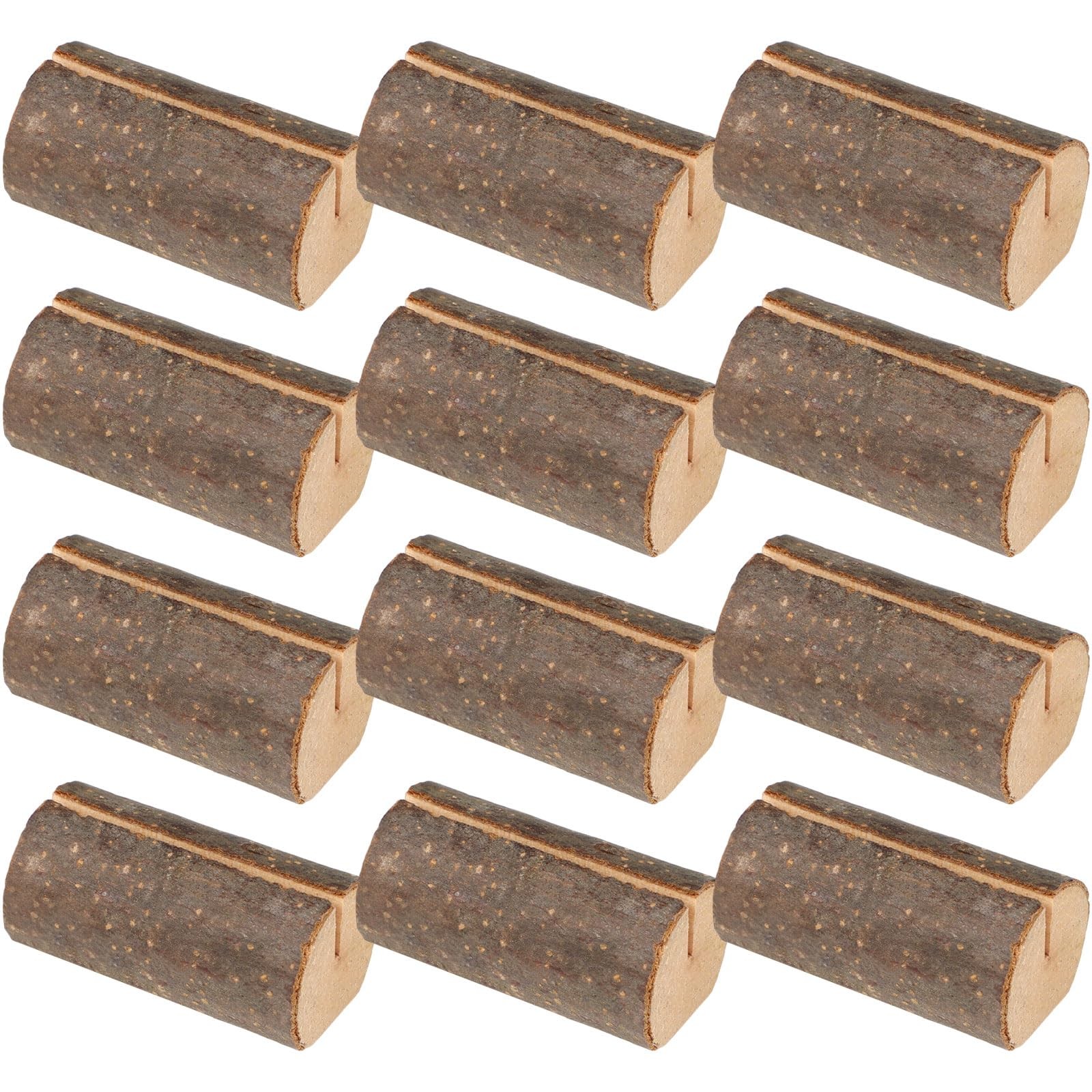 Ripeng 12 Pcs Rustic Wood Place Cardholders Bulk Wooden Table Color