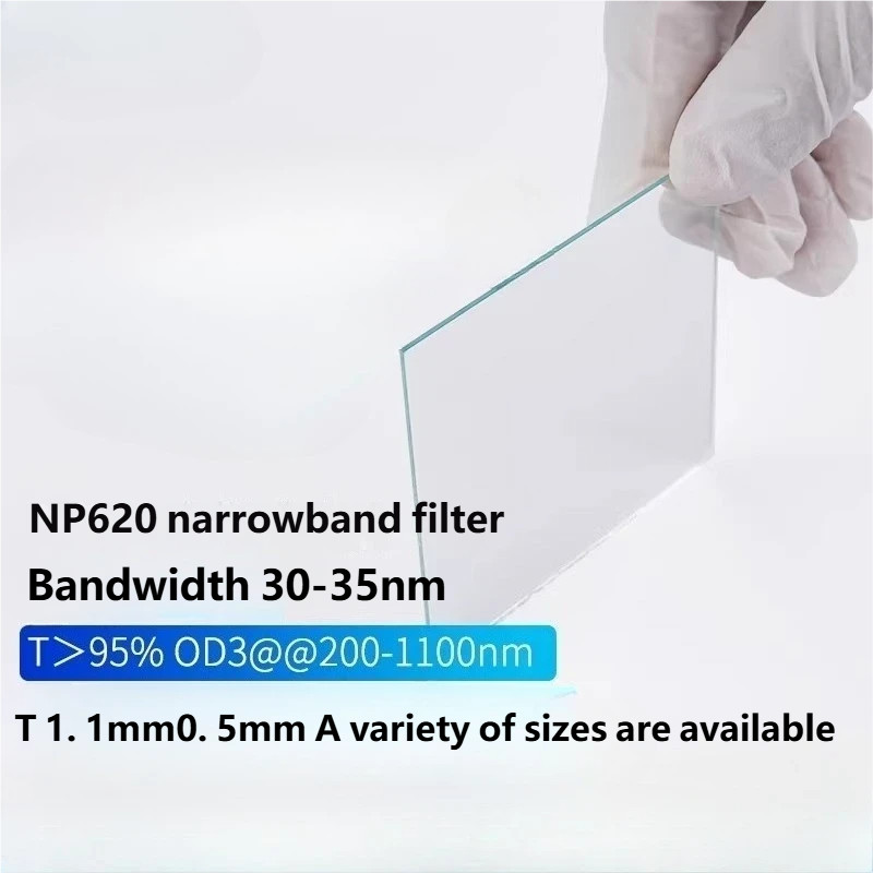 1PC NP620 620nm Narrow Band Filter 200-1100nm 30-35nm BW OD3 0.5mm 1.1mm Thick
