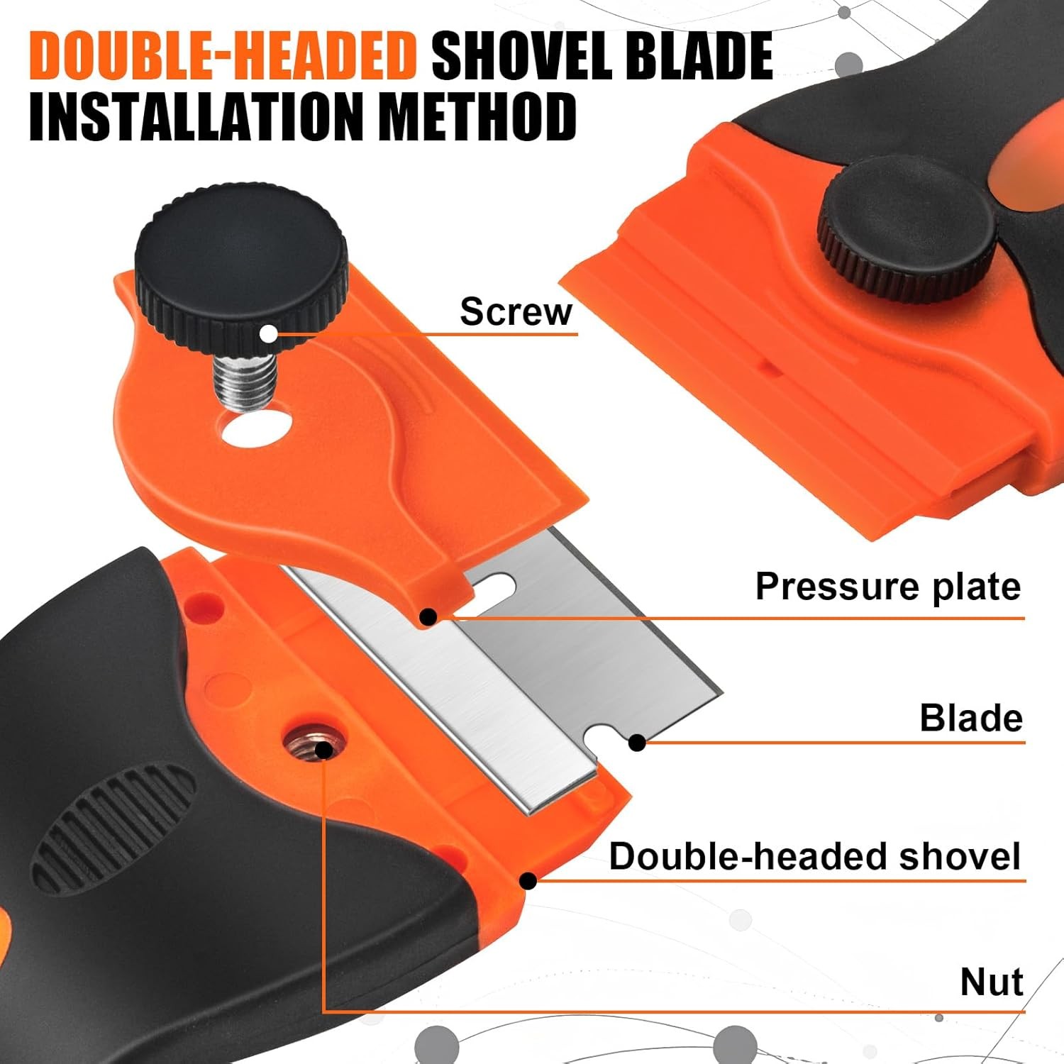 6 Pack Razor Blade Scraper Tool, Razor Scraper, Paint Scraper for Cleaning, With