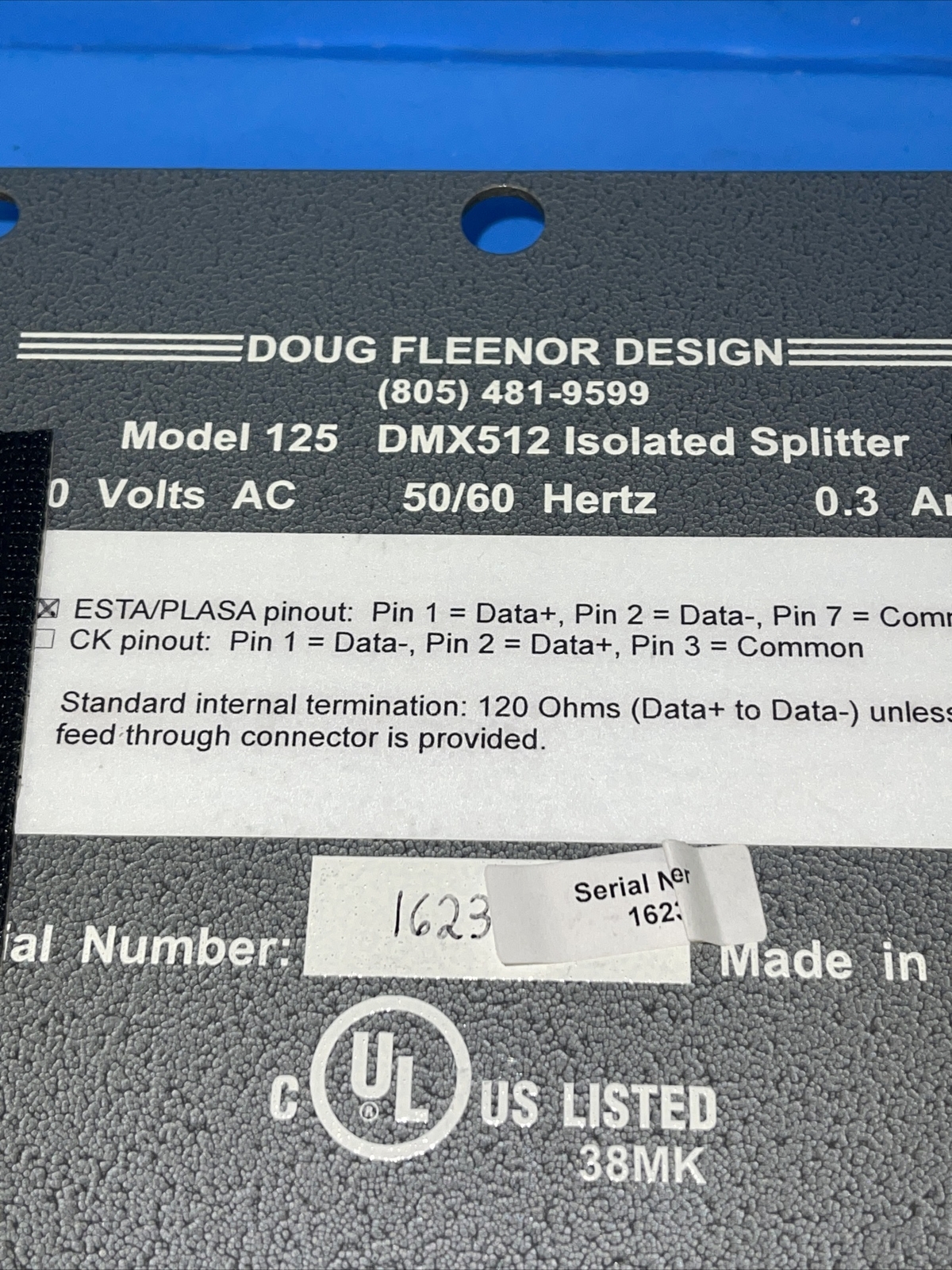 DOUG FLENOR DESIGN DMX ISOLATED SPLITTER MODEL 125 /DMX512