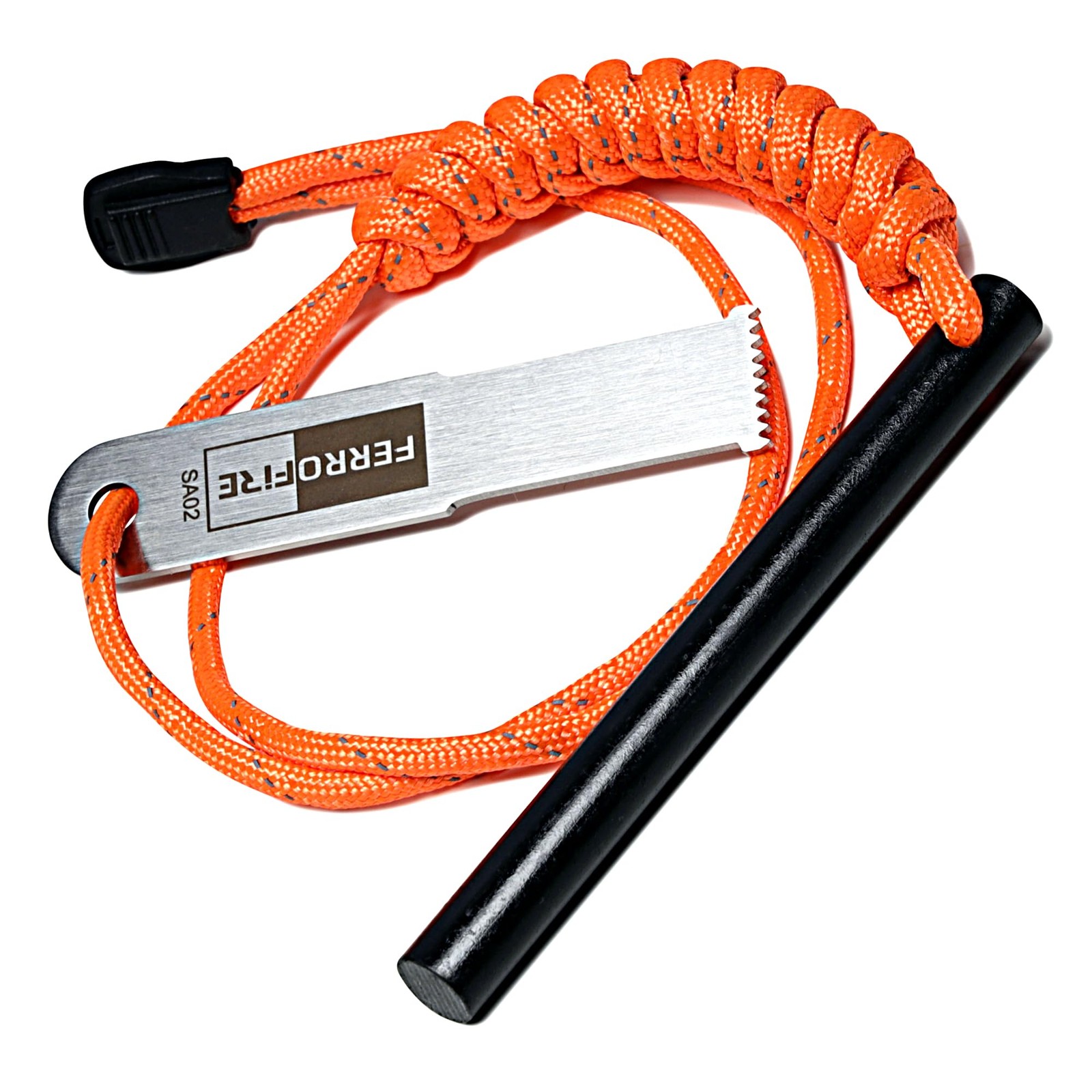 FS384 Classic Ferro Rod Fire Starter - 3/8 Inch Thick x 4 Inch Long Magnesium Fe