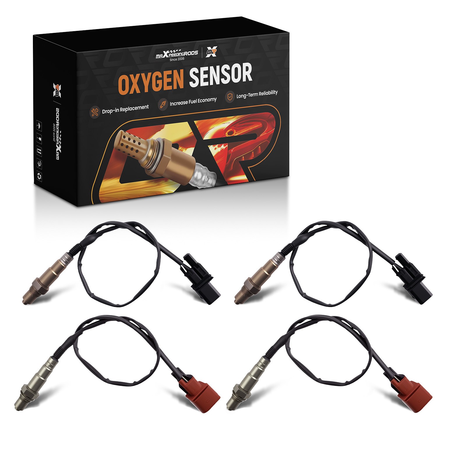 4pcs Oxygen O2 Sensor Upstream Downstream For Porsche Cayenne Base 3.2L 2004-06