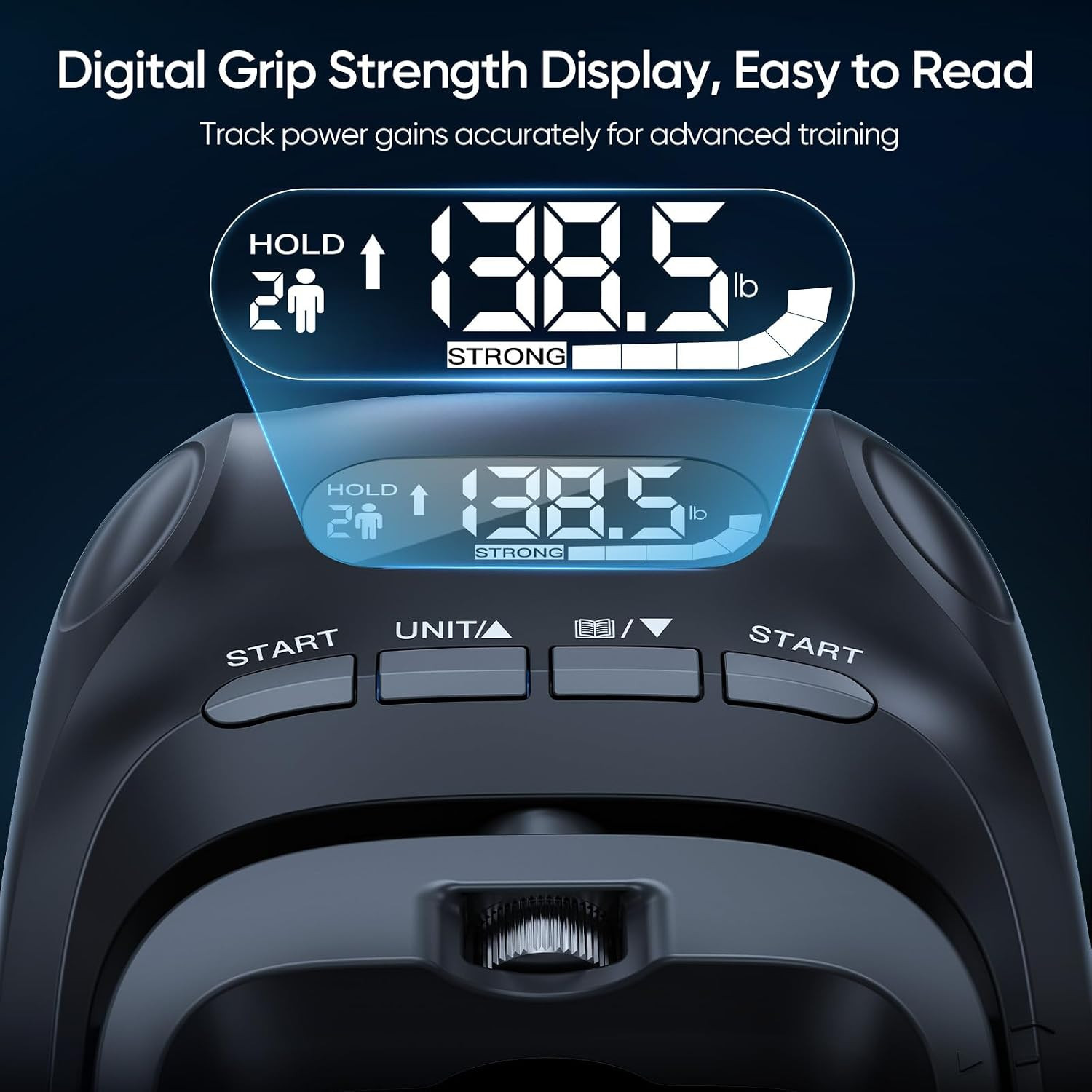 Grip Strength Trainer Kit, Digital Grip Strength Tester with Adjustable Hand Gri