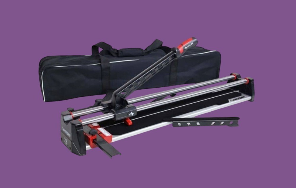 Husky 28-Inch Professional Tile Cutter Dual Chrome-Plated Rails & Carrying Case