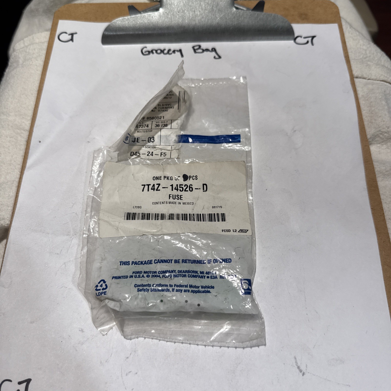 (1) Genuine Ford Circuit Breaker 7T4Z-14526-D Sold Individually