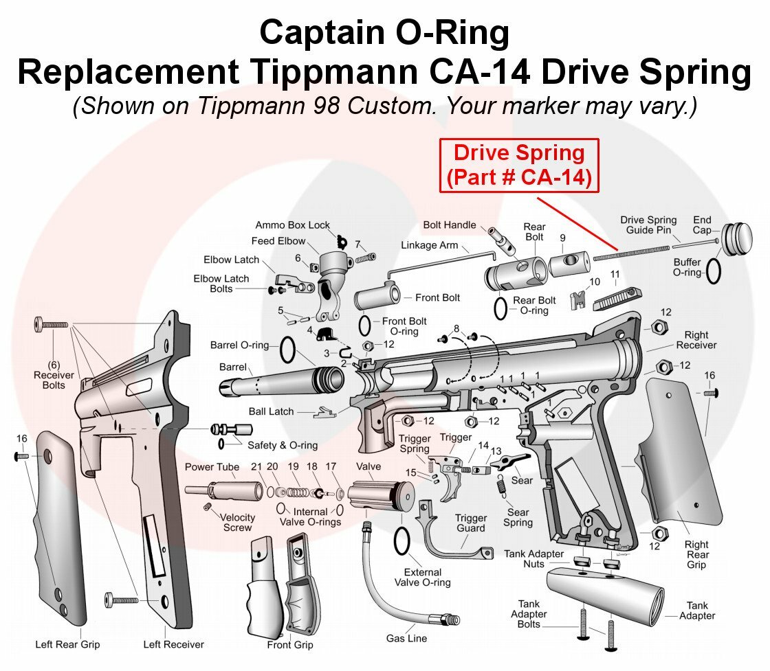 Captain O-Ring - Replacement Tippmann CA-14 Drive Springs (4 Pack)
