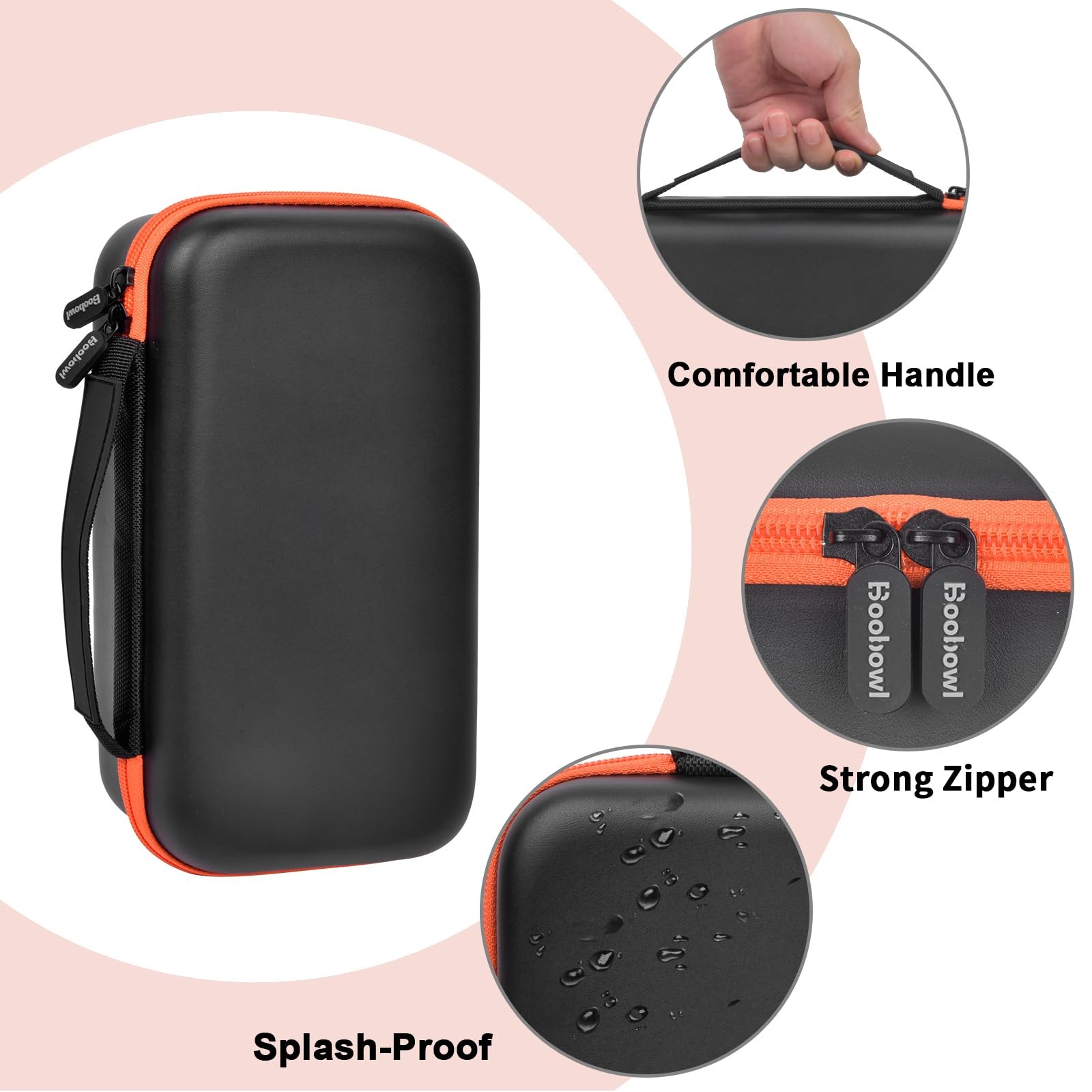Boobowl Bluetooth Microphone Wireless Case Compatible Small to Medium, Black