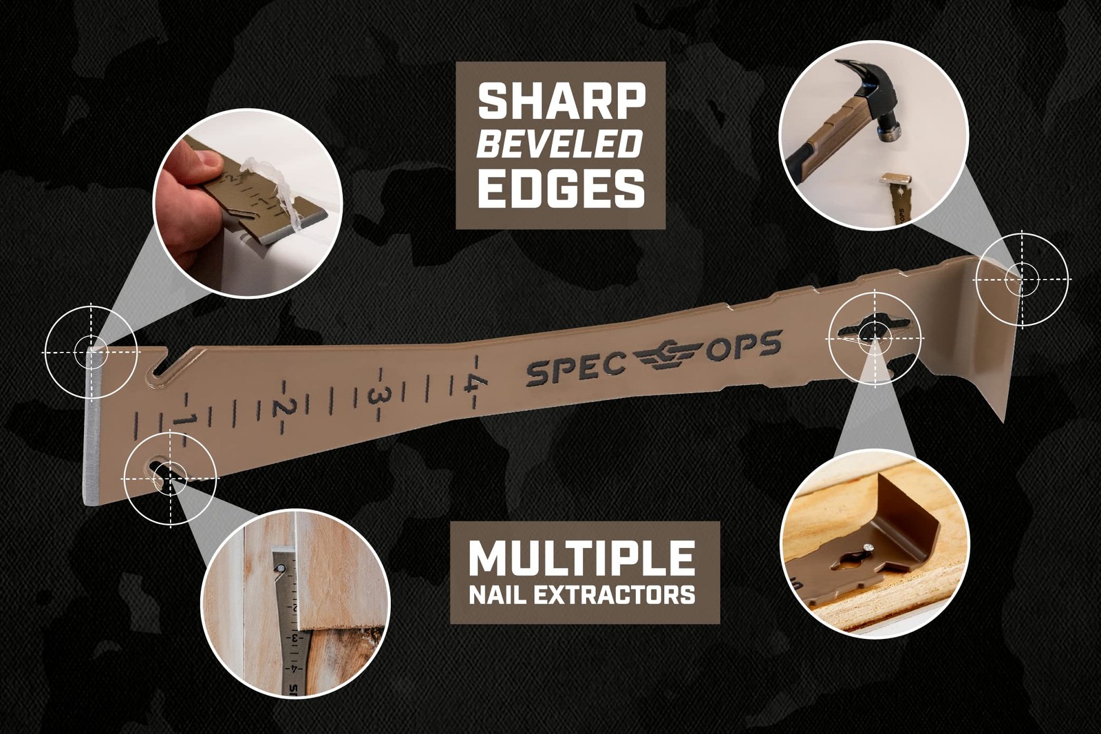 Spec Ops Tools 2-Piece Pry Bar Set, 10" Multi Pack, Flat Dark Earth/Black