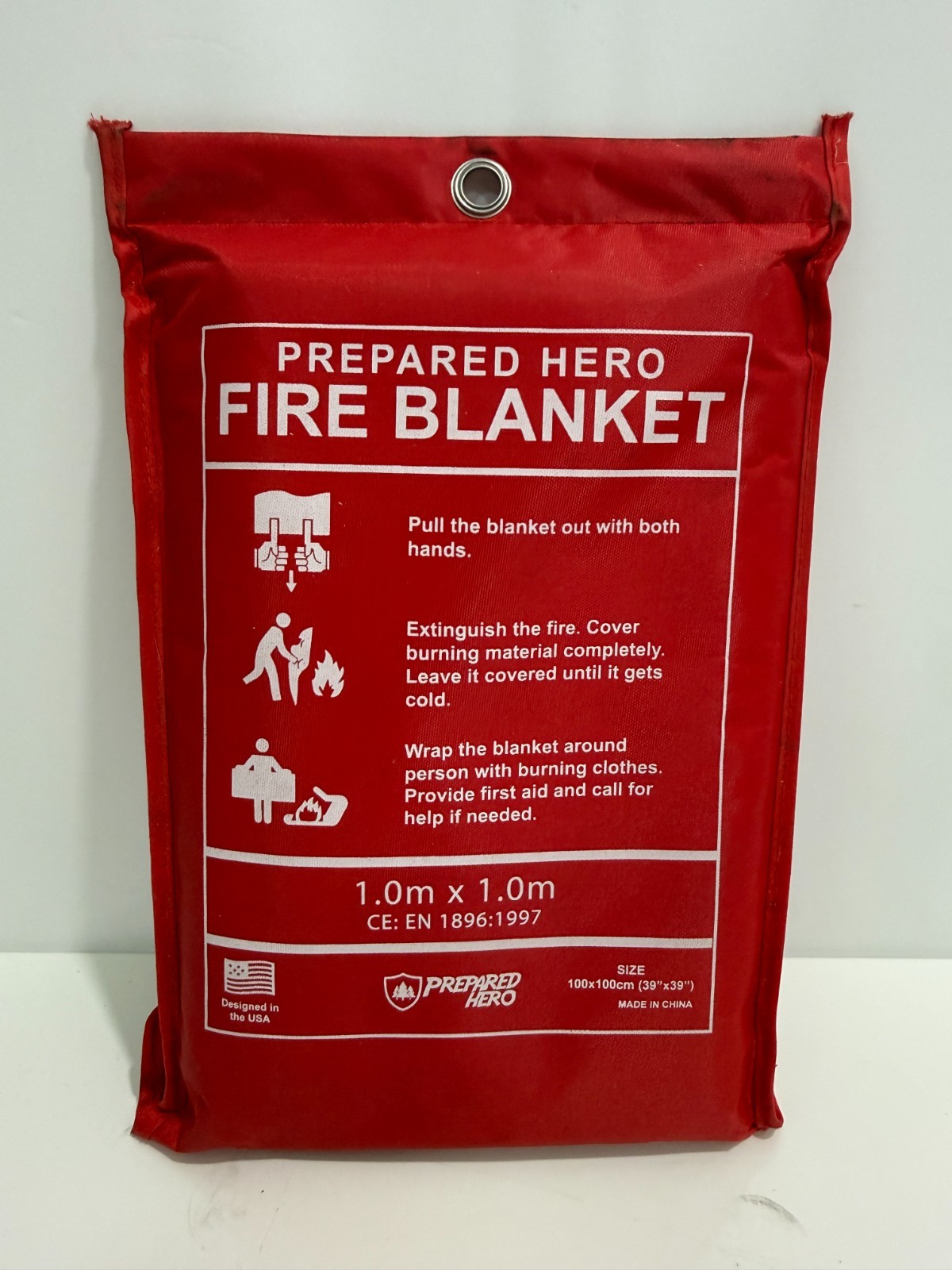 Prepared Hero Emergency Fire Blanket - Fire Suppression for Kitchen, 39x39