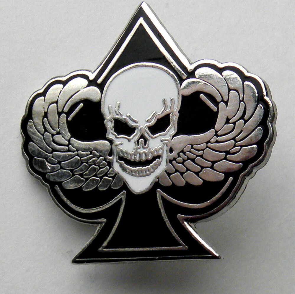 Skull Death Wings Special Forces Ace Spades Biker Lapel Jacket Hat Pin 1.75 inch