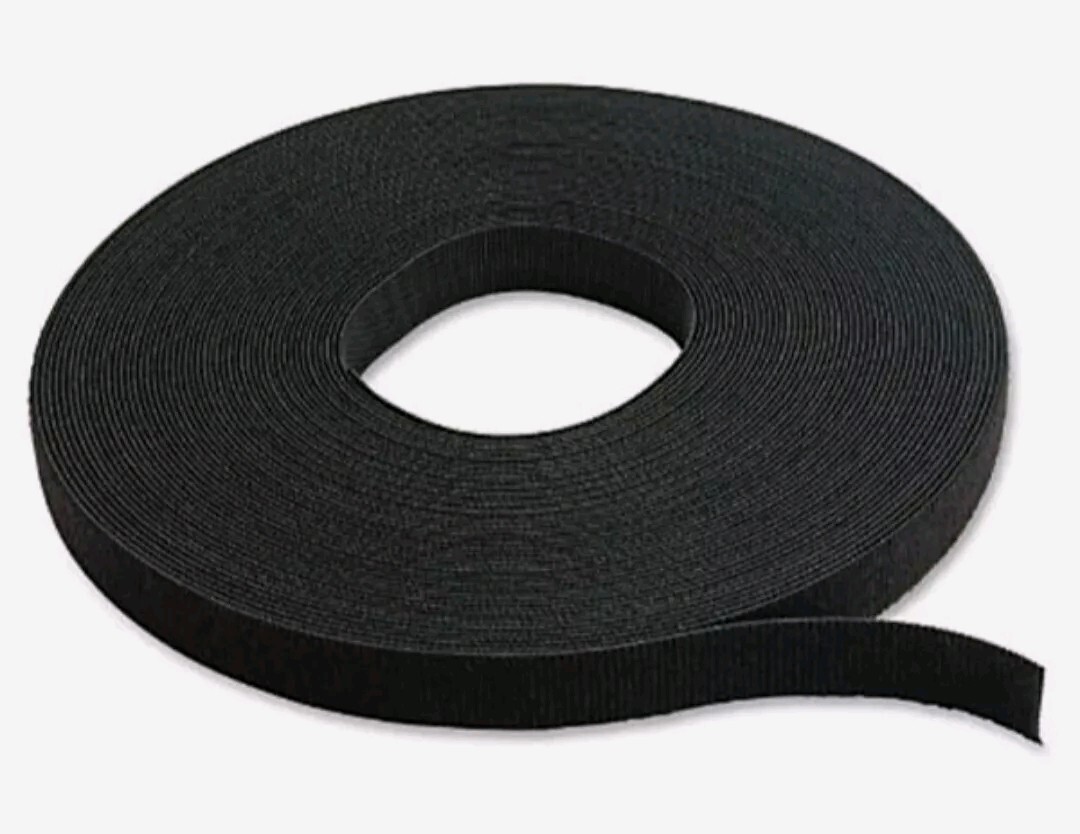 Velcro Self-Grip Straps- 1/2" x 75' Black 1/Case