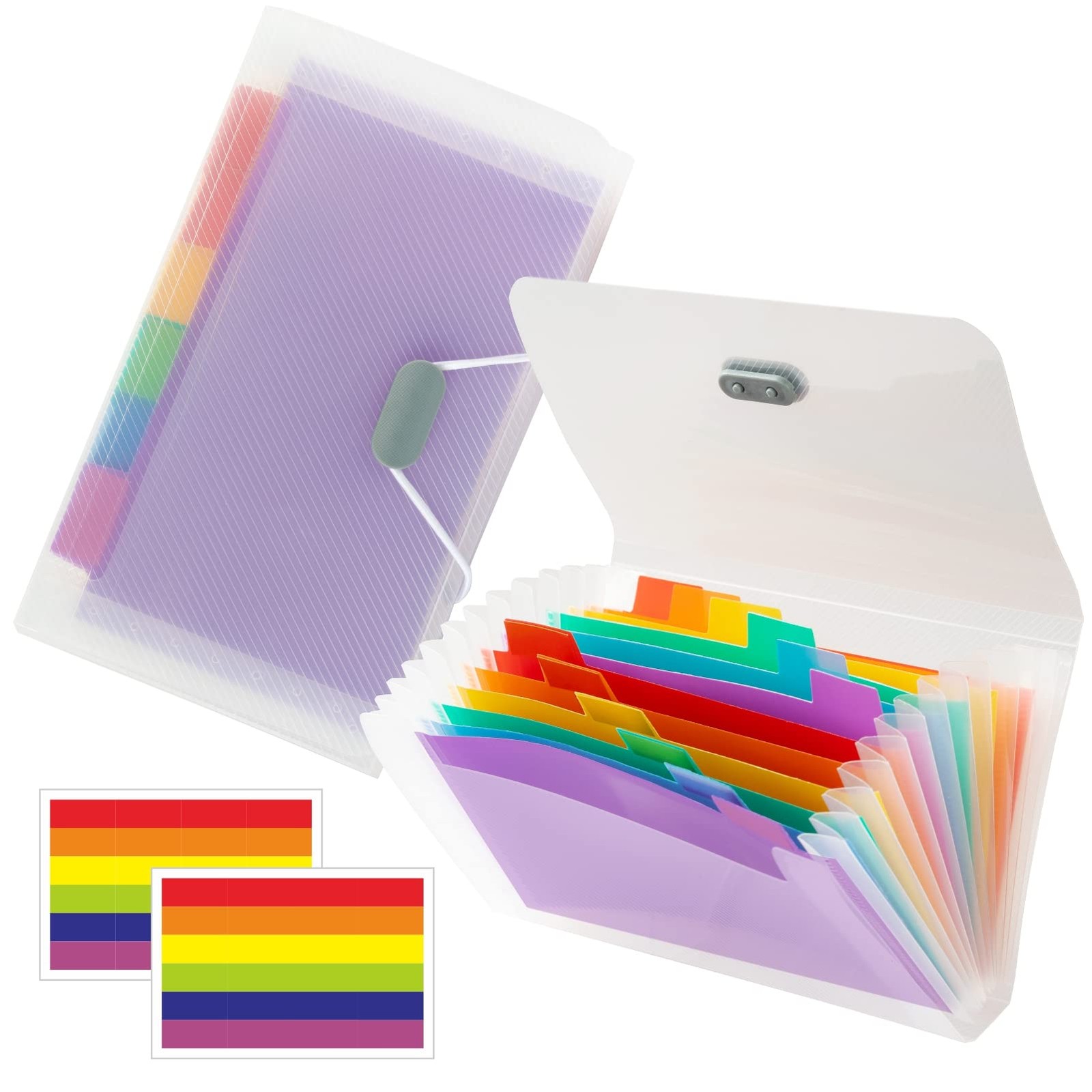 Mini Accordion File Organizer (7 inches * 4 inches) - 2 Pack 13 Pockets Expan...