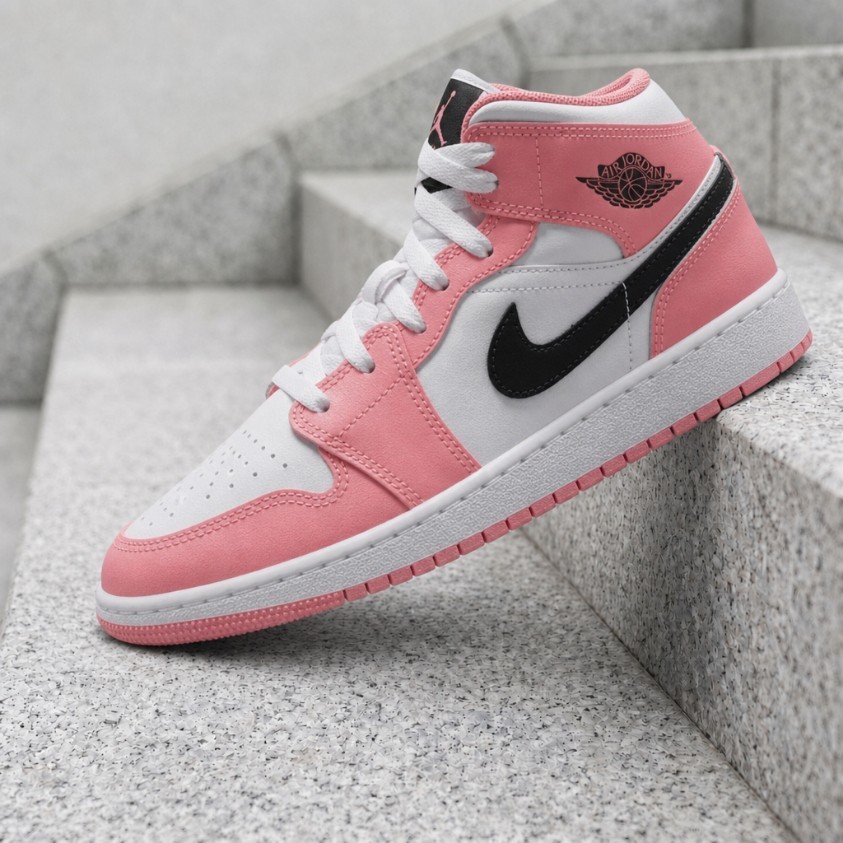 Nike Air Jordan 1 Mid Pink Gaze DQ8423-602 GS New