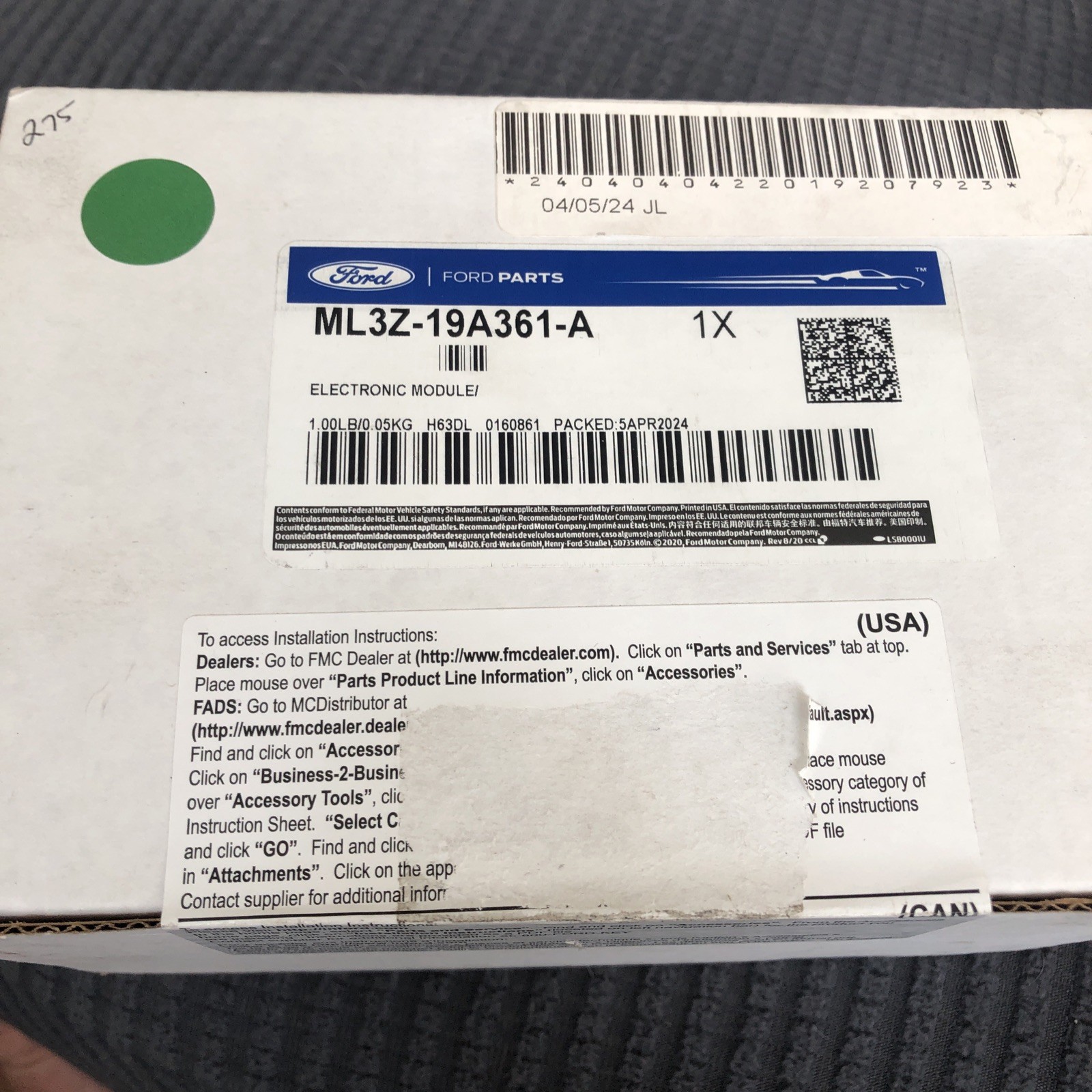 New Genuine Ford Electronic Module ML3Z19A361A / ML3Z-19A361-A OEM
