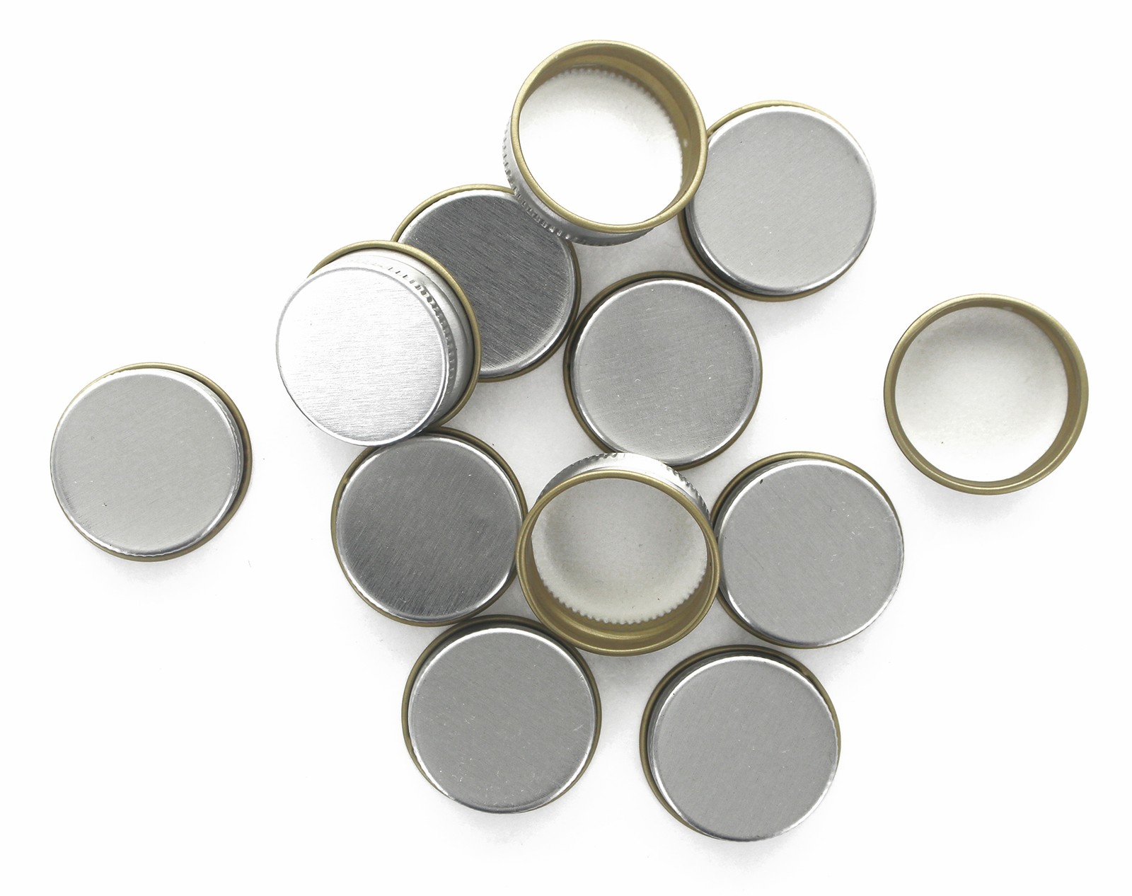 Silver 28mm Metal Screw Caps, 50ct