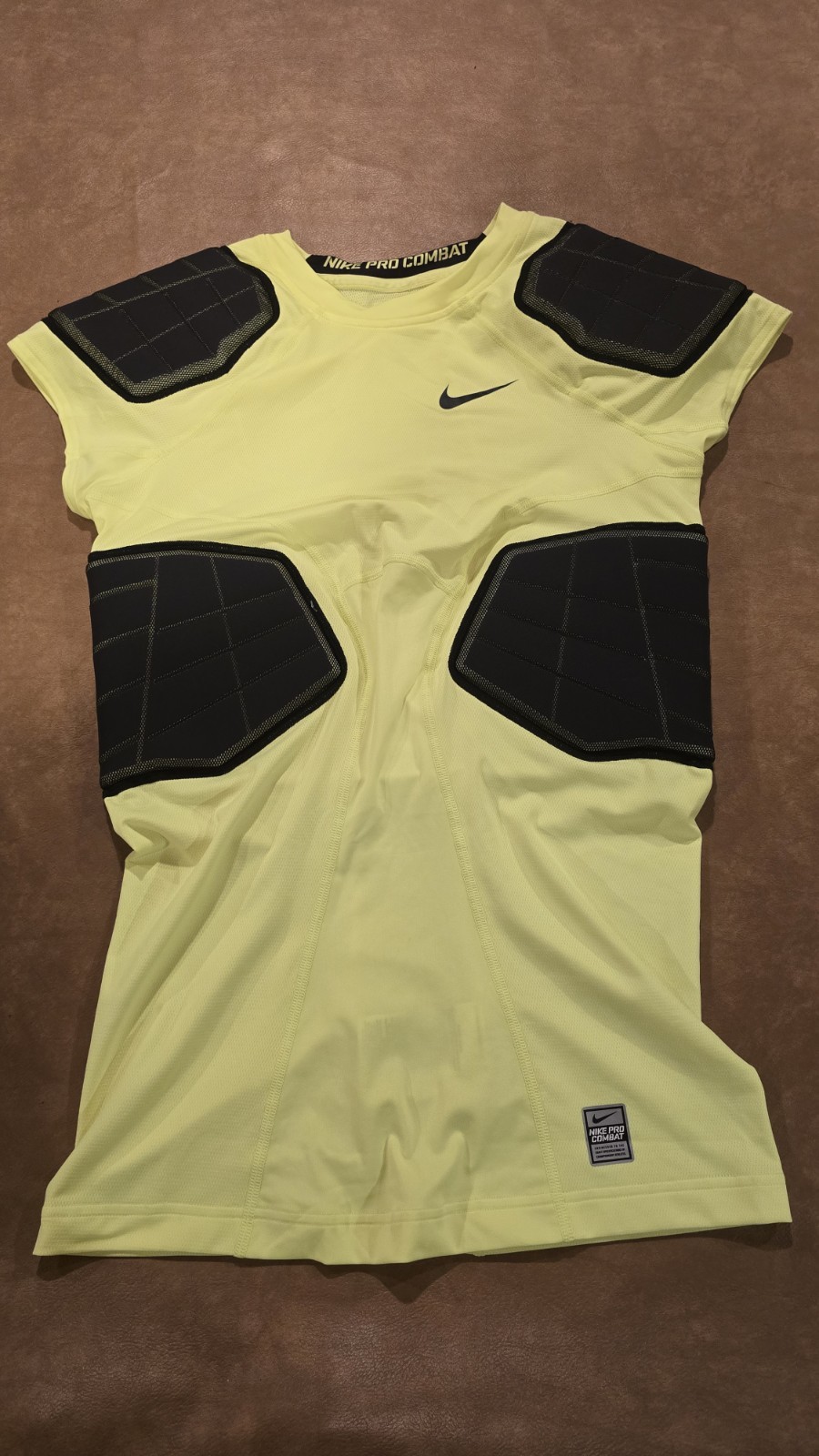 Nike Pro Combat Padded Football And Sports Shirt Adult XL - Neon Green