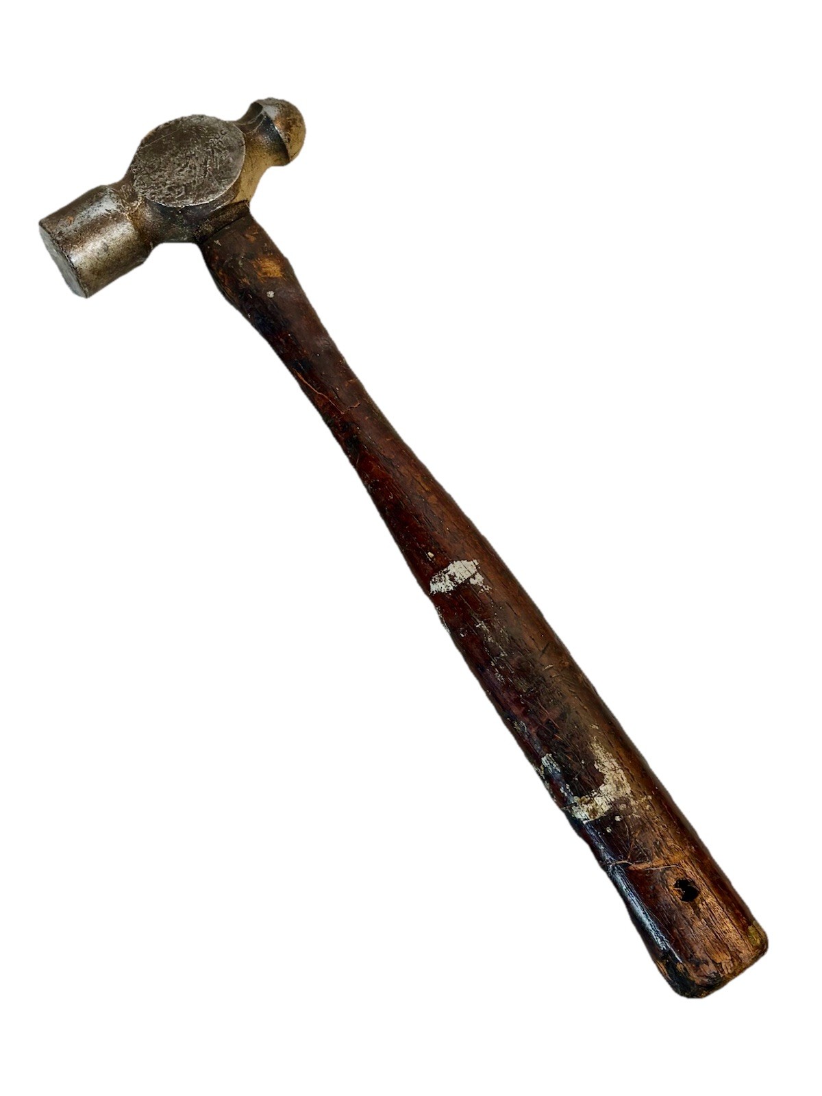 12 inch Antique ball peen hammer 16 oz early 1900s or late 1800s well used