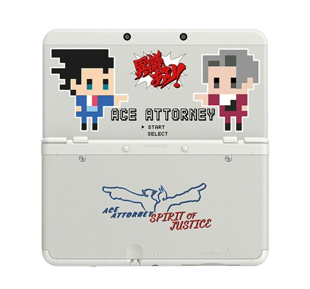 Pixel Art Ace Attorney Phoenix Wright Miles Edgeworth Skin for Nintendo New 3DS