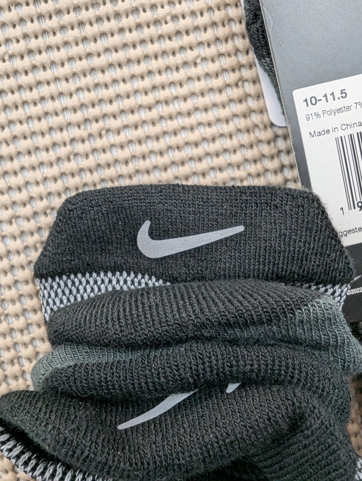 New 2 Pairs Nike Spark Cushioned No Show Running Socks Mens 10-11.5 Black