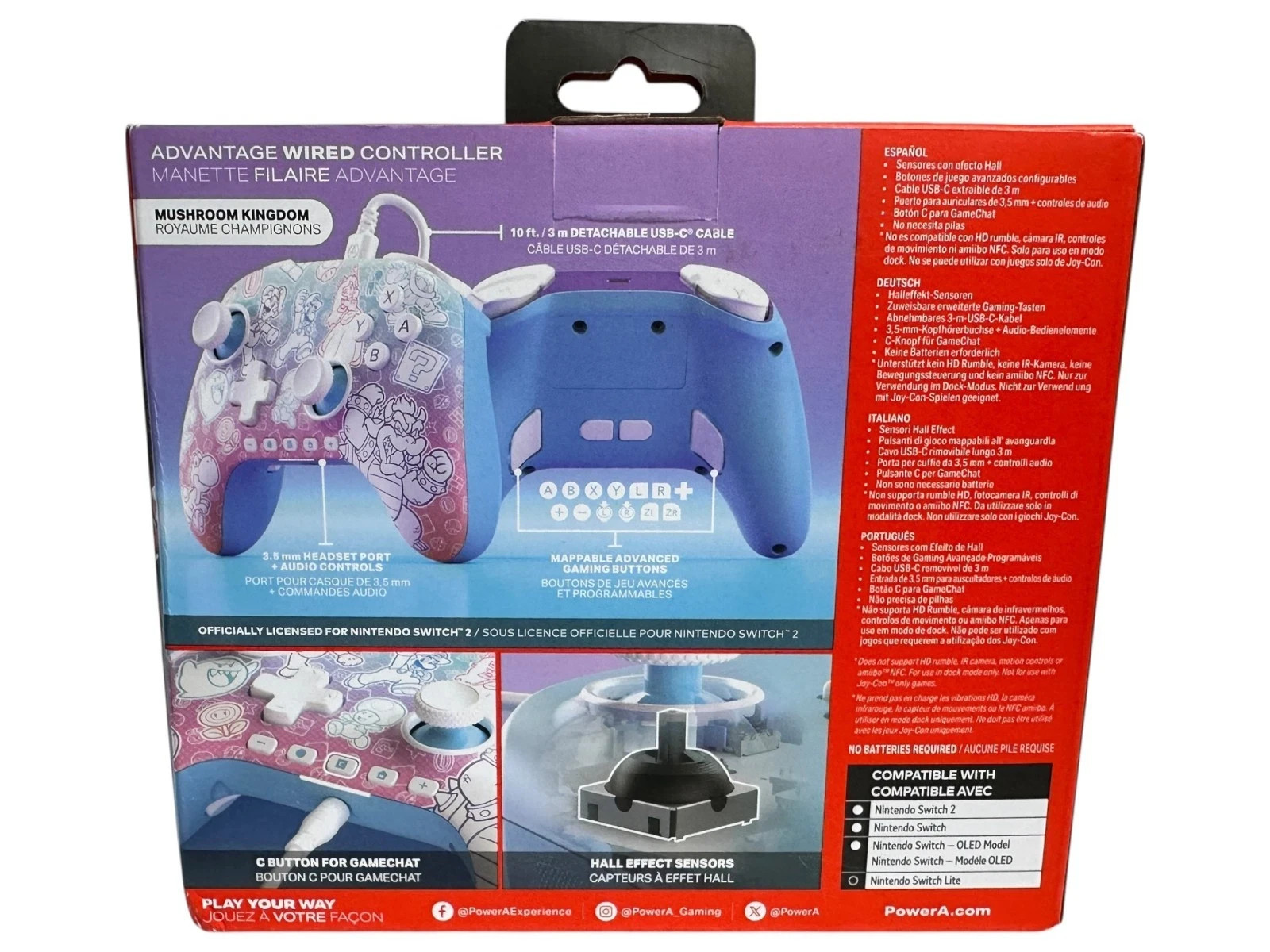 Advantage Wired Controller for Nintendo Switch 2 - Mushroom Kingdom