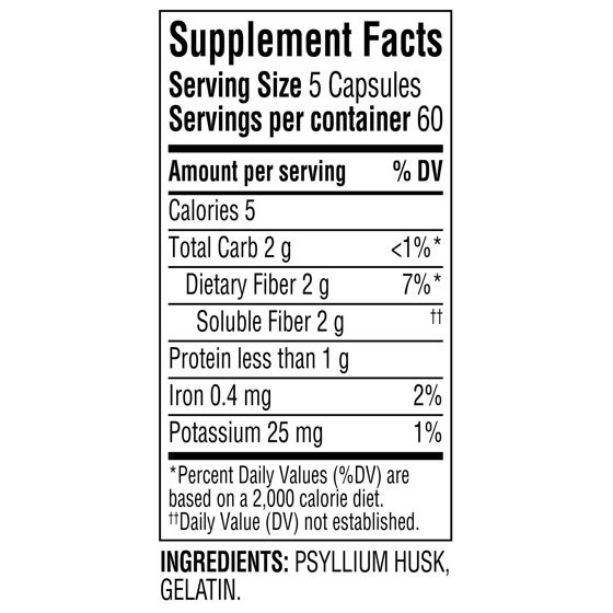 Equate Psyllium Husk Capsules 300 Count