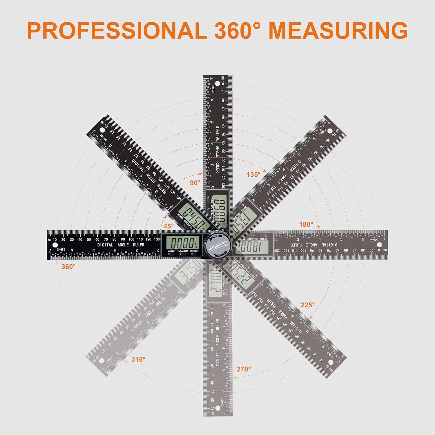 Digital Angle Finder Protractor, 7inch 200mm Angle Gauge Professional Measuring