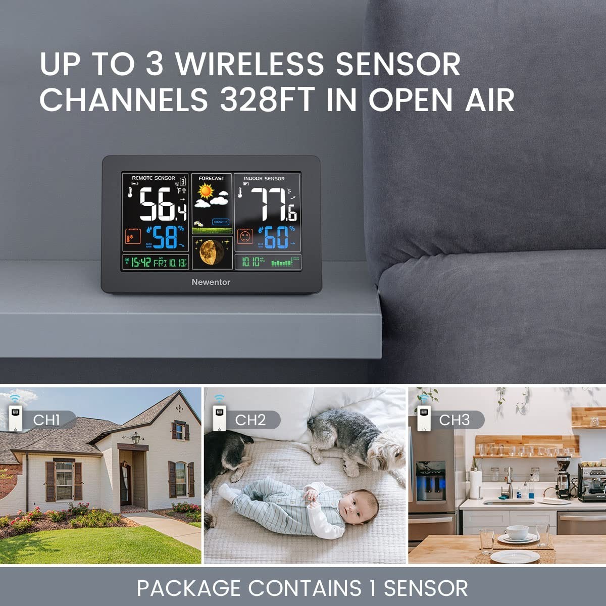 Comprehensive Weather Station with Wireless Sensors & Atomic Time Functionality
