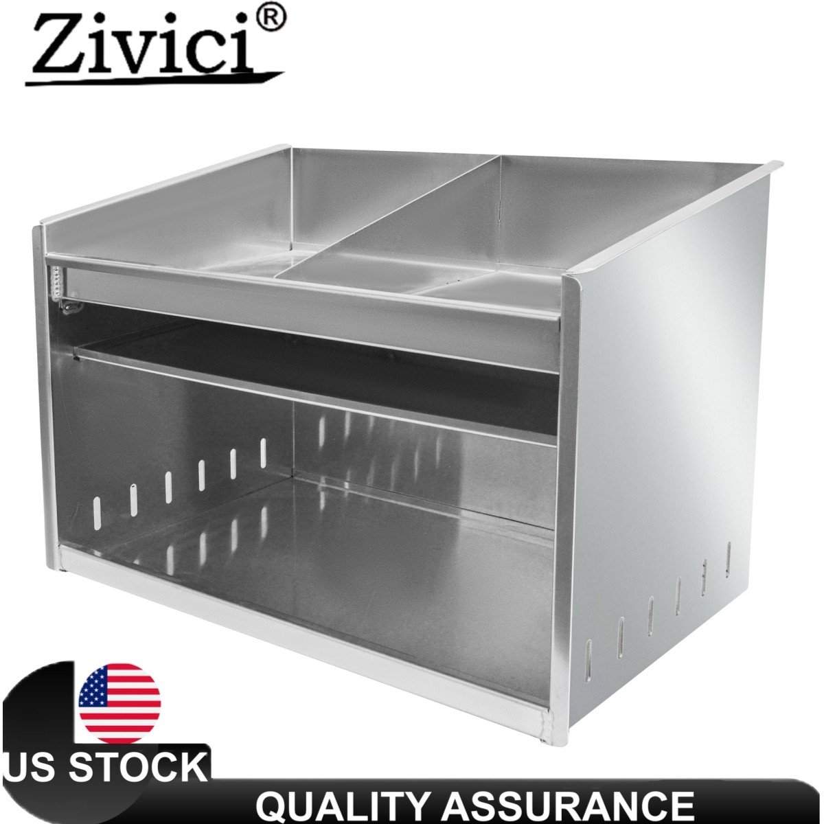 Deluxe Dual Aluminum Helmet Bay Shelf Holder Storage Cabinet Organizer