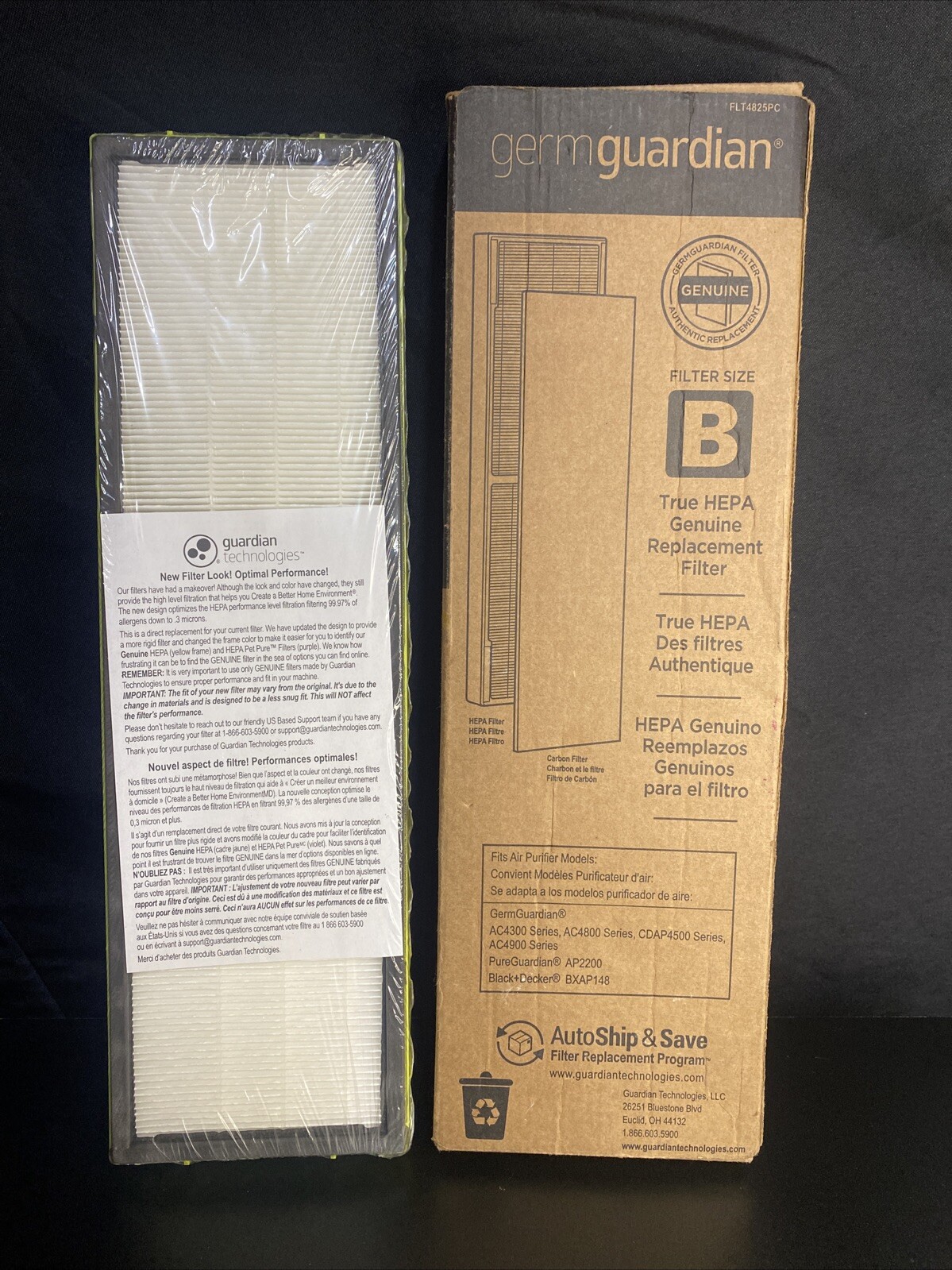 1 GENUINE Germ Guardian True HEPA Air Purifier Size B Filter FLT4825 OEM
