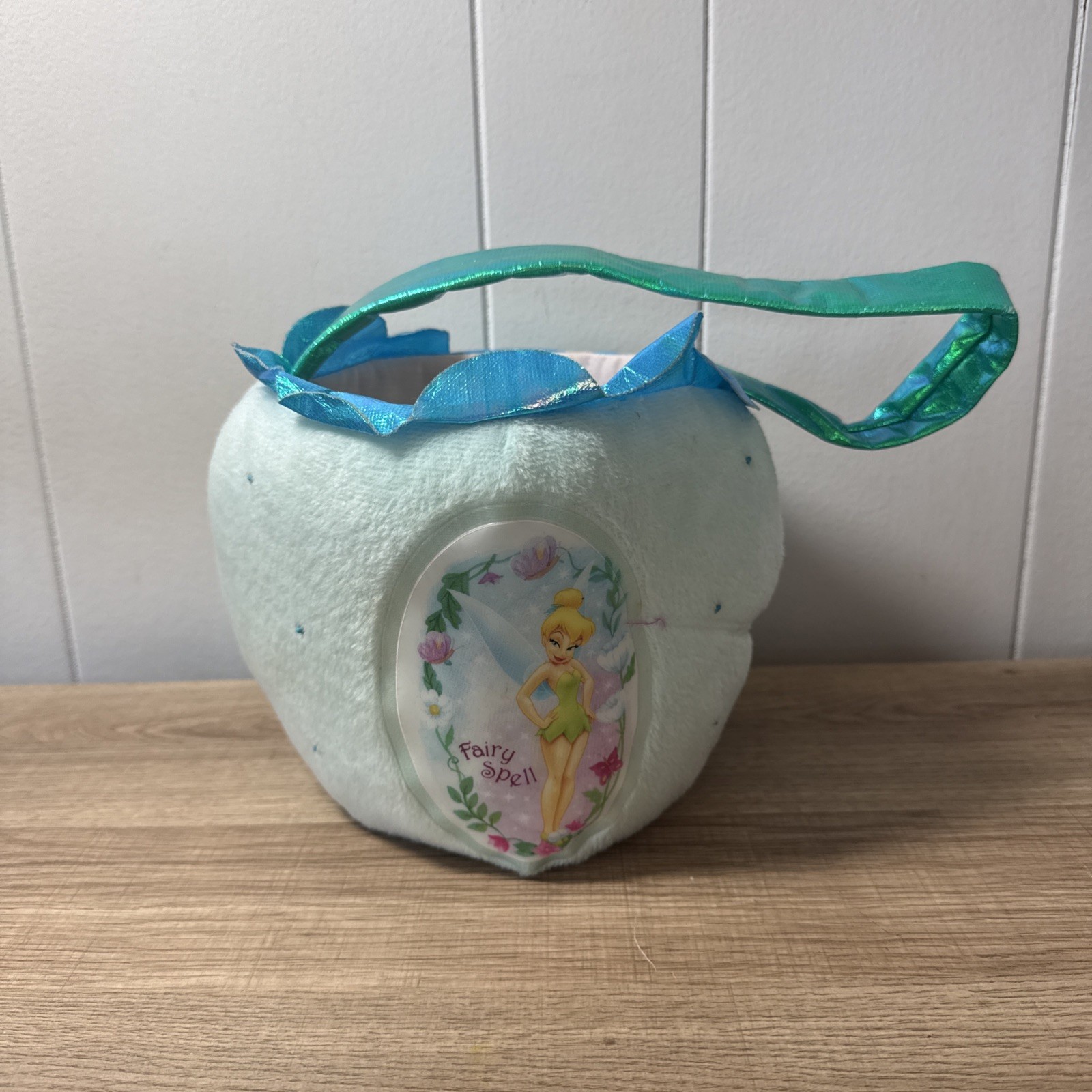 Disney TINKERBELL Cloth Light Blue Easter Basket Sample Item One Of A Kind K4