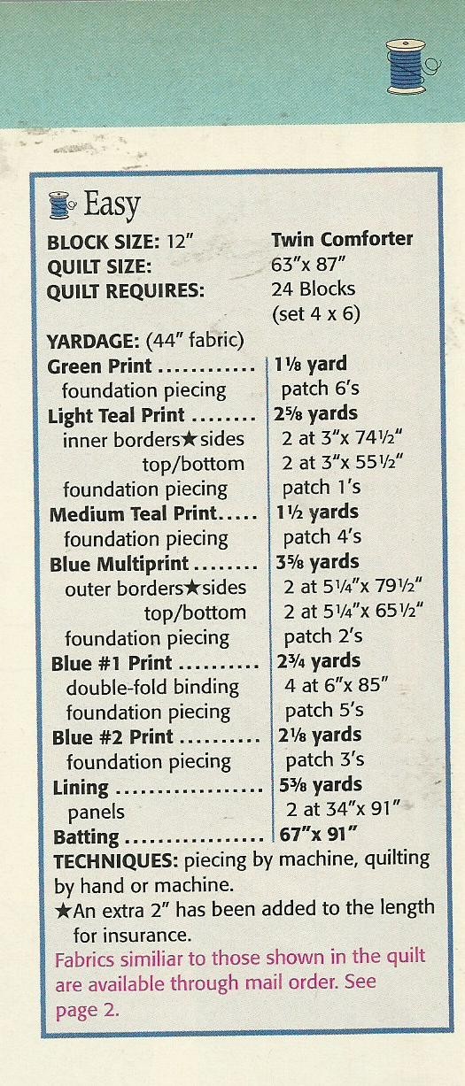 A0179 PARTY WHIRL QUILT PATTERN/INSTRUCTIONS